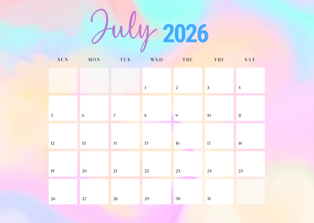 Simple Printable Sky Chart July 2026