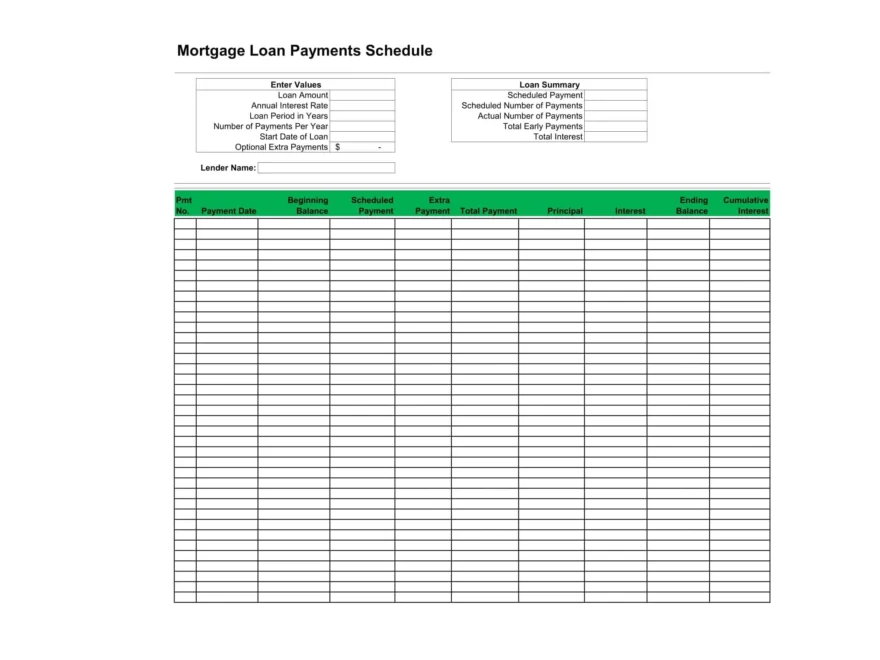 Free Printable Amortization Schedule Templates PDF Excel