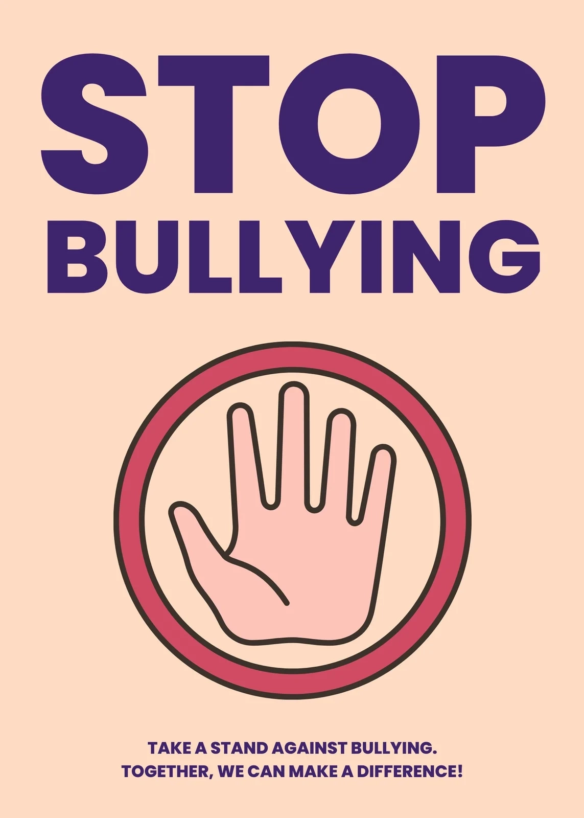 Free Printable Anti bullying Campaign Poster Templates Canva