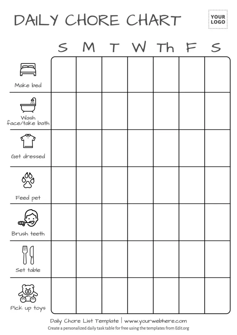 Printable Daily Chore Lists