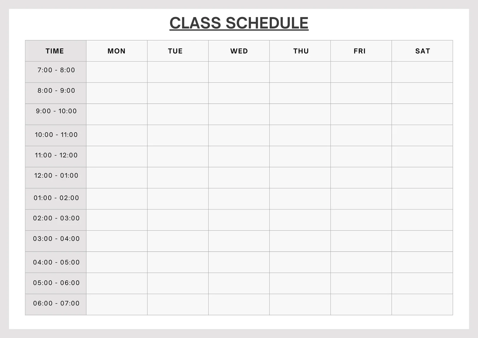Free Printable Class Schedule Templates To Customize Canva