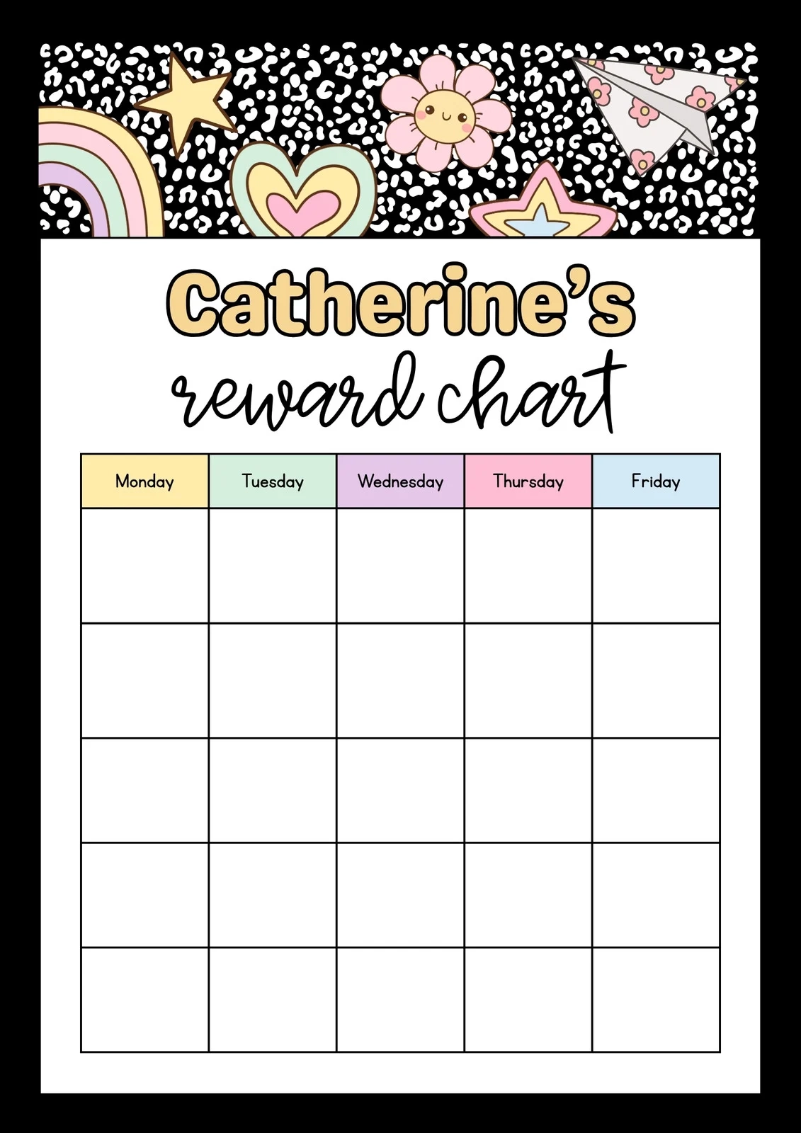 Behavior Chart Calendar Printable