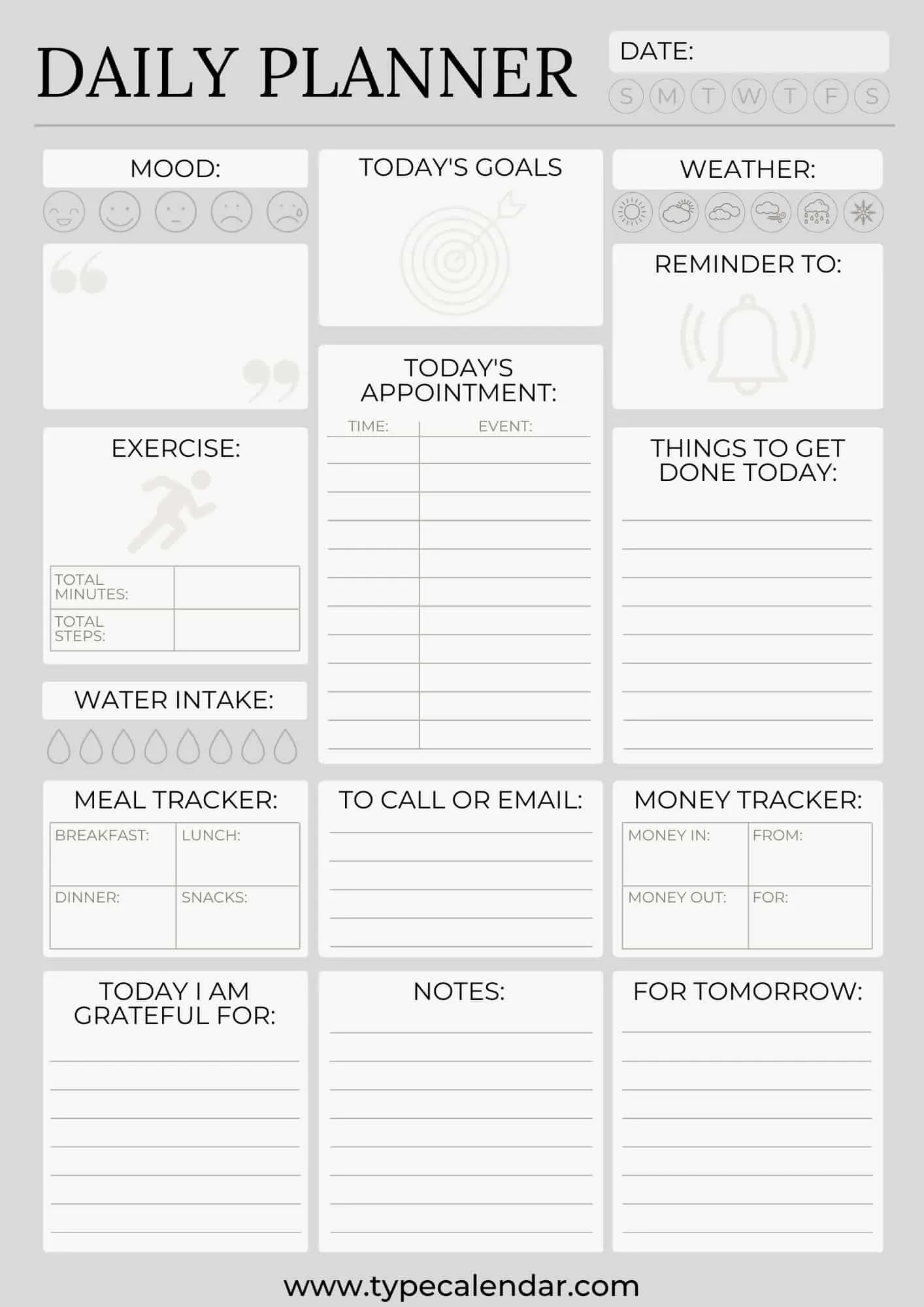 Types Of Printable Planners