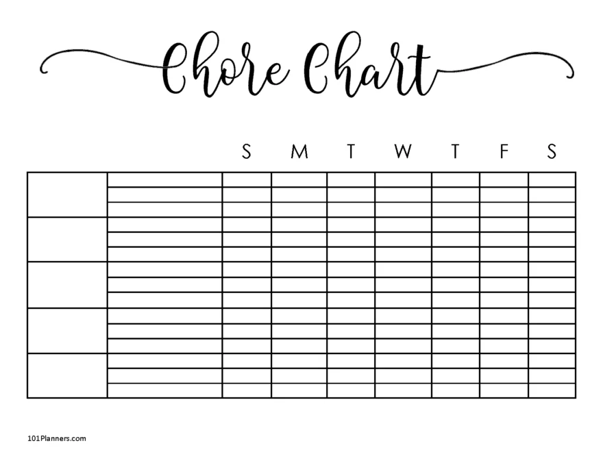 FREE Printable Family Chore Chart Many Templates Are Available