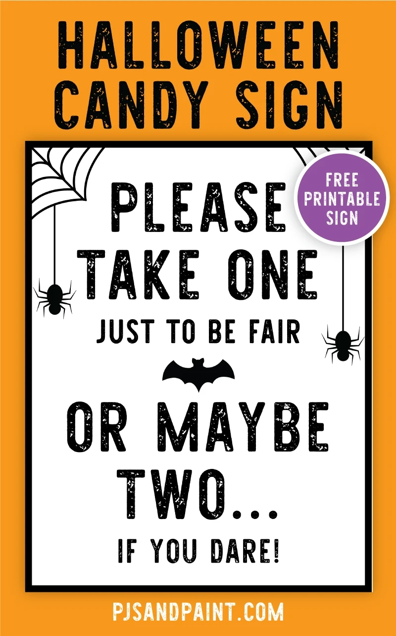Take A Few Halloween Sign Printable