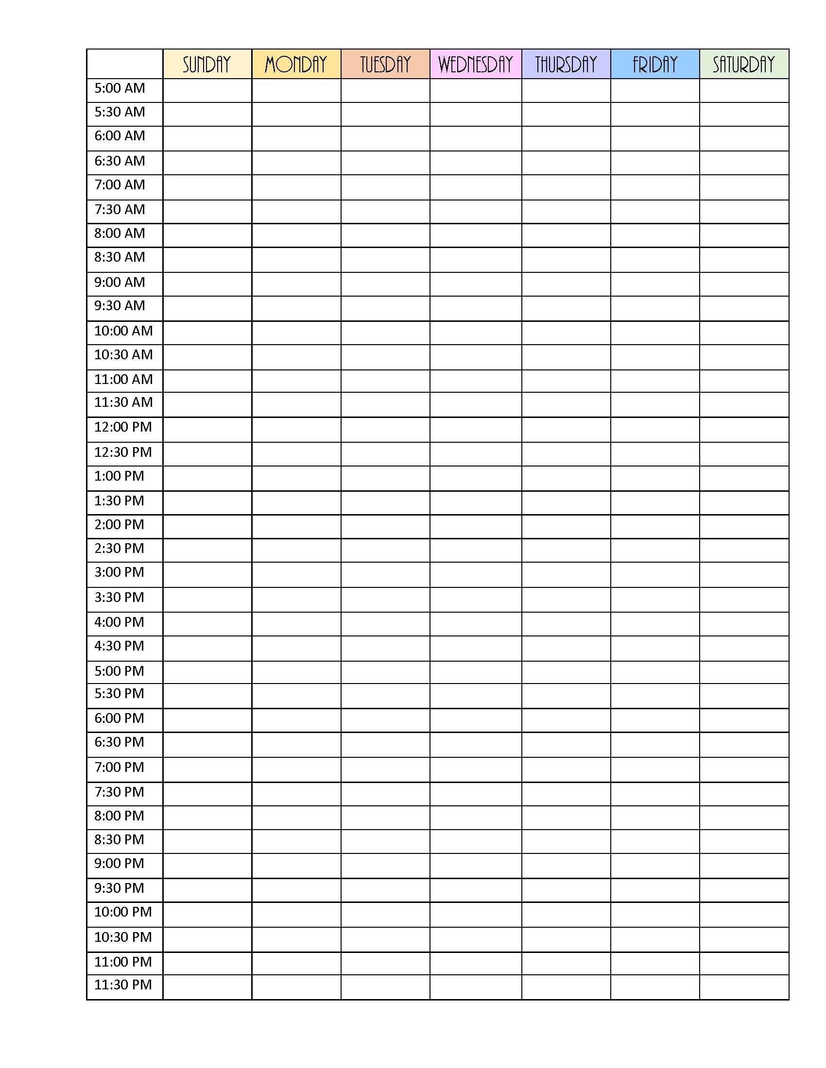 FREE Printable Hourly Planner Daily Weekly Or Monthly Worksheets Library