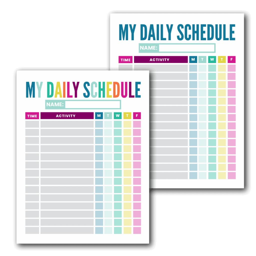 Printable Daily Schedule Chart For Preschoolers Printable Daily Schedule Chart For Preschoolers