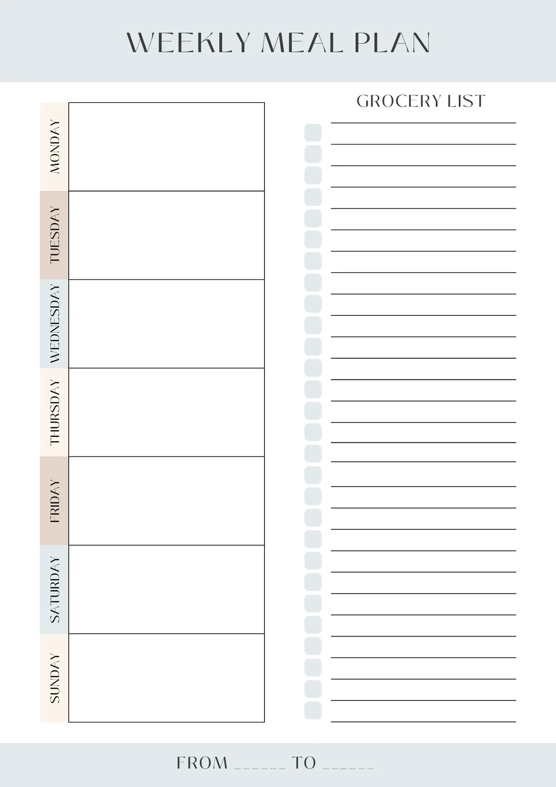 Printable Meal Prep Planner