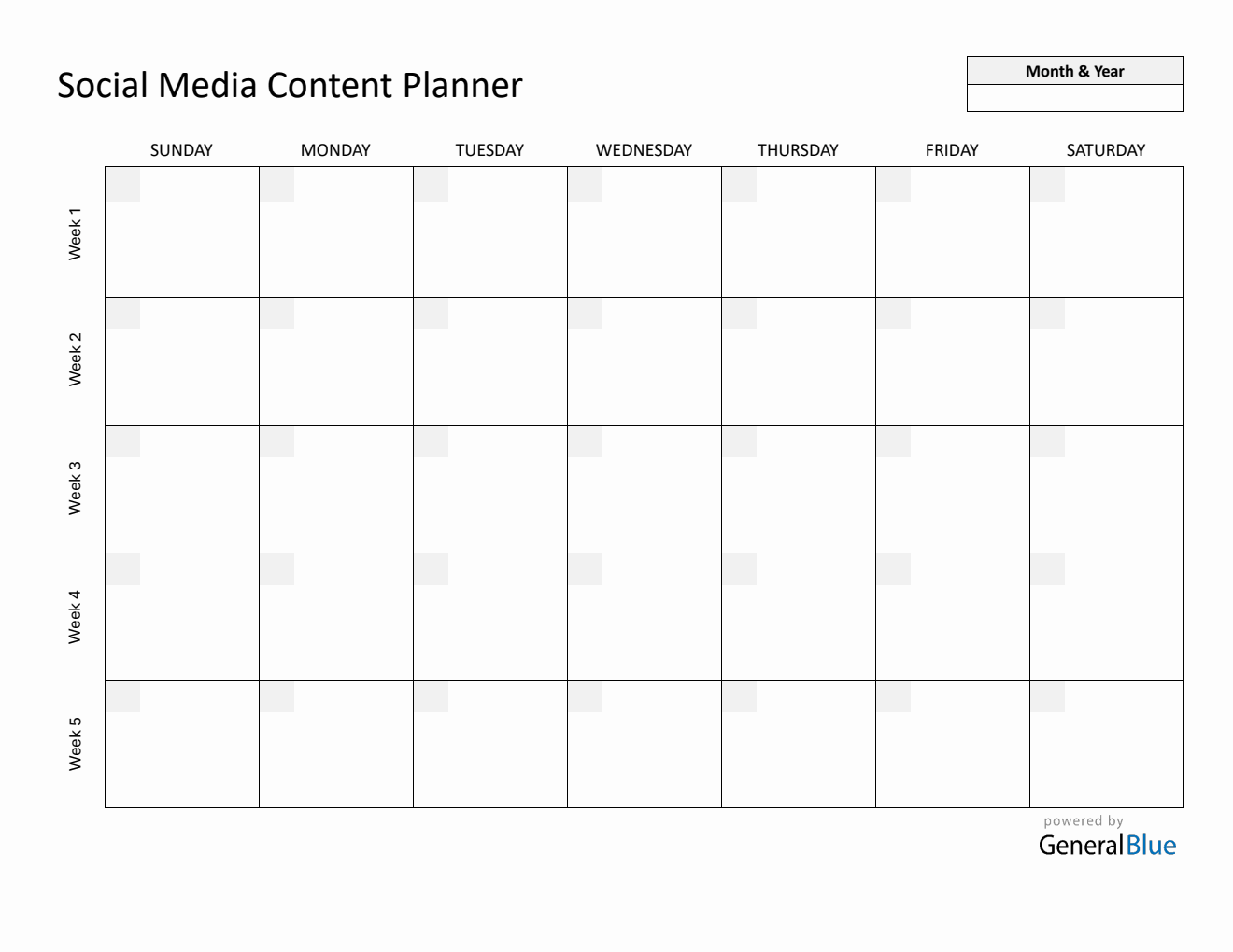 Free Printable Social Media Calendar Planner Template PDF Format