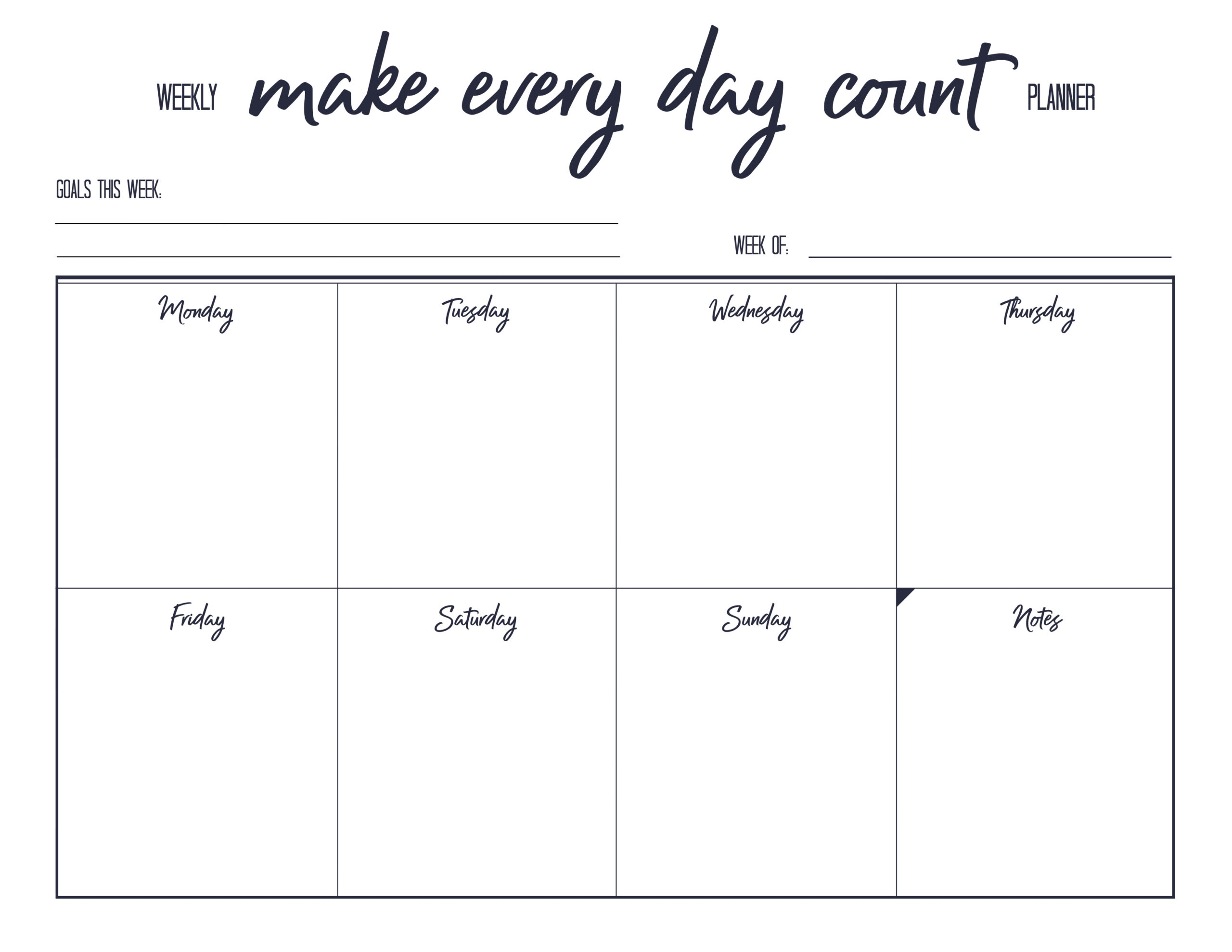 Printable Weekly Schedule Planner