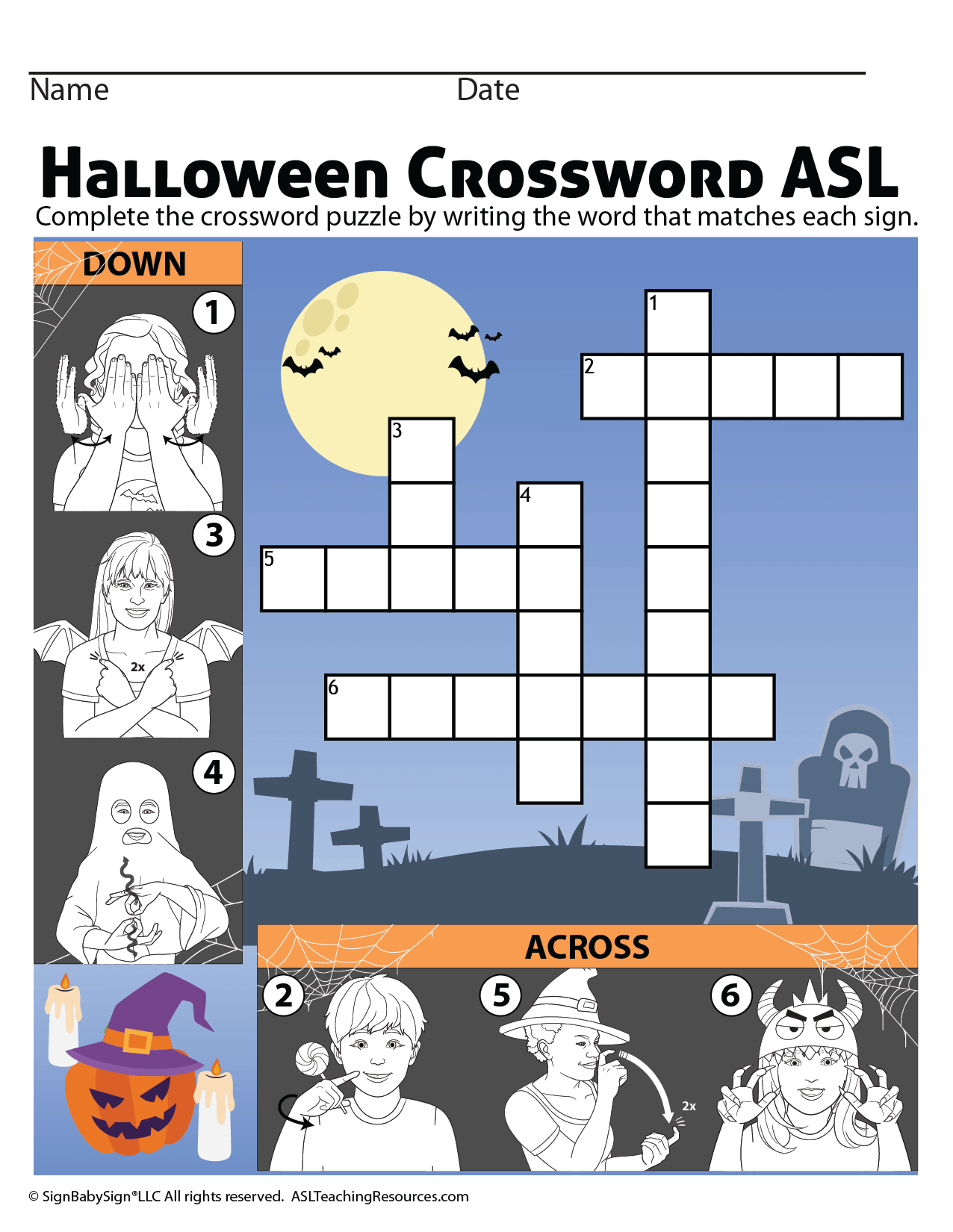 Printable Sign Language Crossword Printable Sign Language Crossword