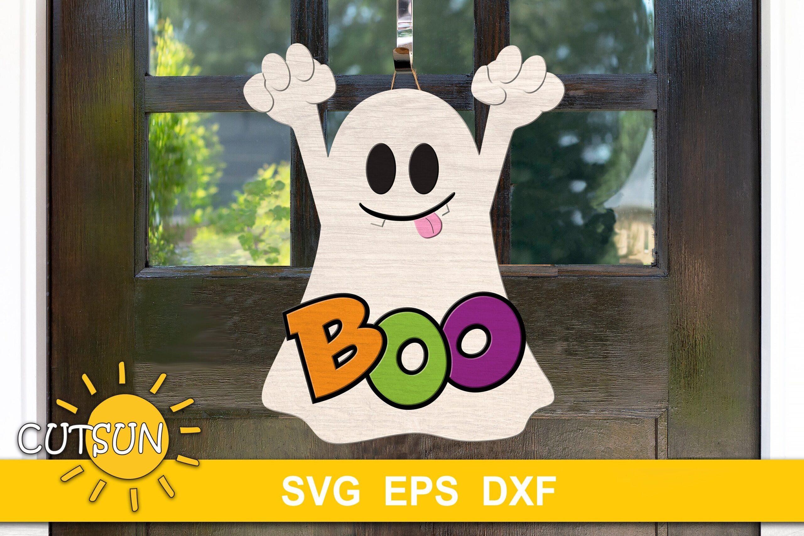 Ghost Boo Halloween Door Sign SVG Spooky Halloween Door Hanger SVG Boo Ghost Welcome Sign Laser Cut File Glowforge SVG Etsy