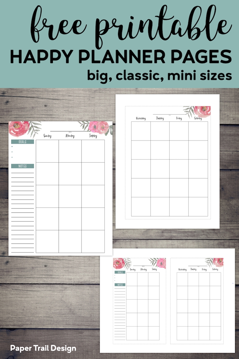 Happy Planner Month Printable Free