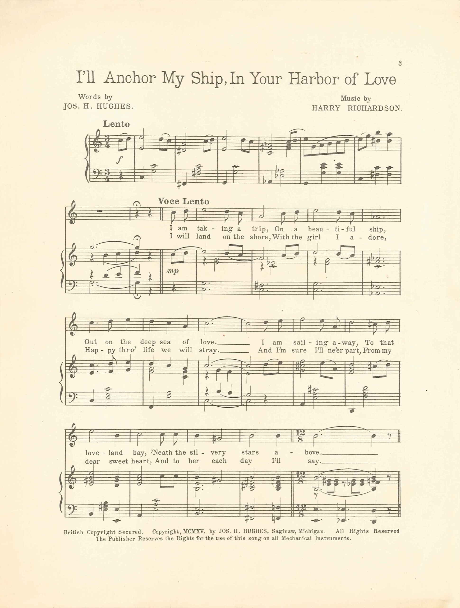 Printable Love Song Sheet Music