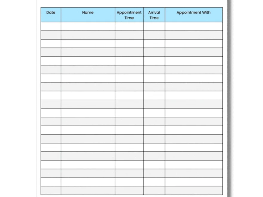 HIPAA Compliant Patient Sign In Sheet Download