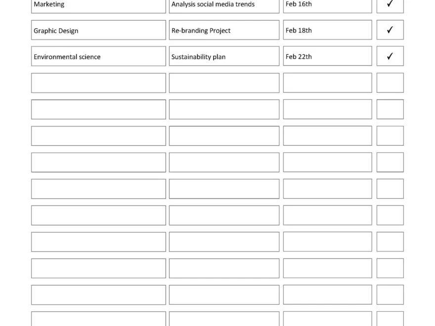 Homework Checklist Template Printable M540 Mrsneat