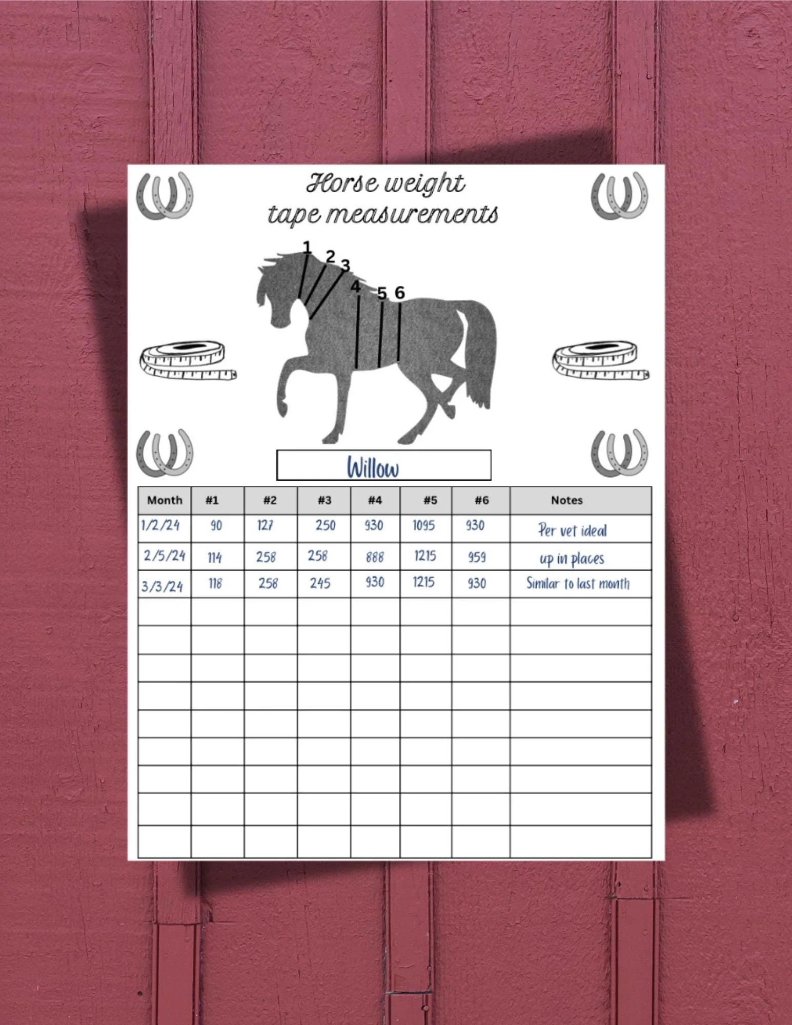 Horse Weight Tape Chart 12 month Equestrian Planner digital Download Etsy Horse Weight Tape Chart 12 month Equestrian Planner digital Download Etsy