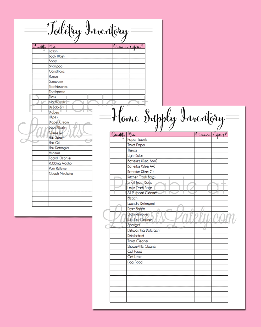 Household Supplies List Inventory Template Lamberts Lately Household Supplies List Inventory Template Lamberts Lately