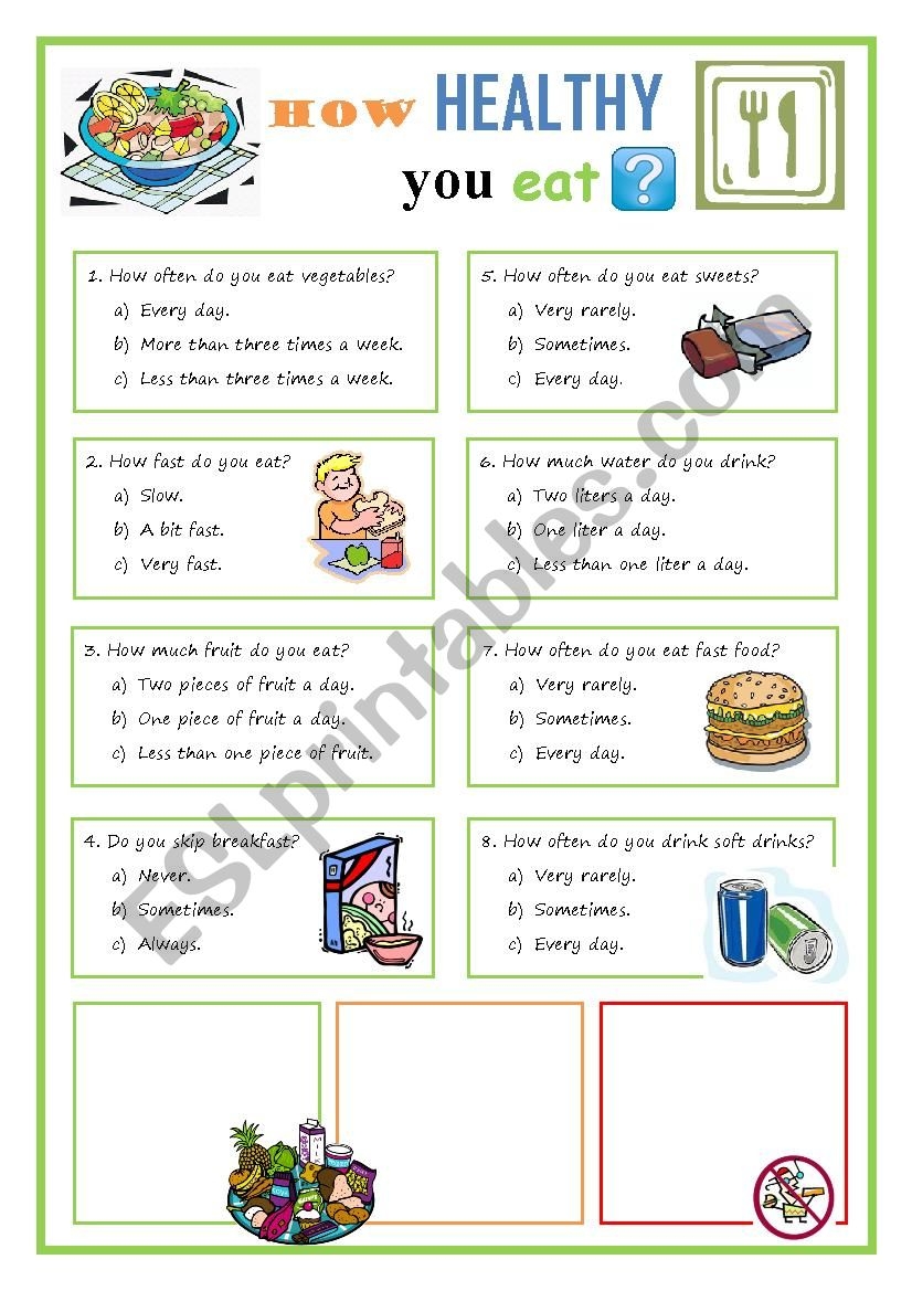 How Healthy Do You Eat Quiz ESL Worksheet By Eslandrea Worksheets Library