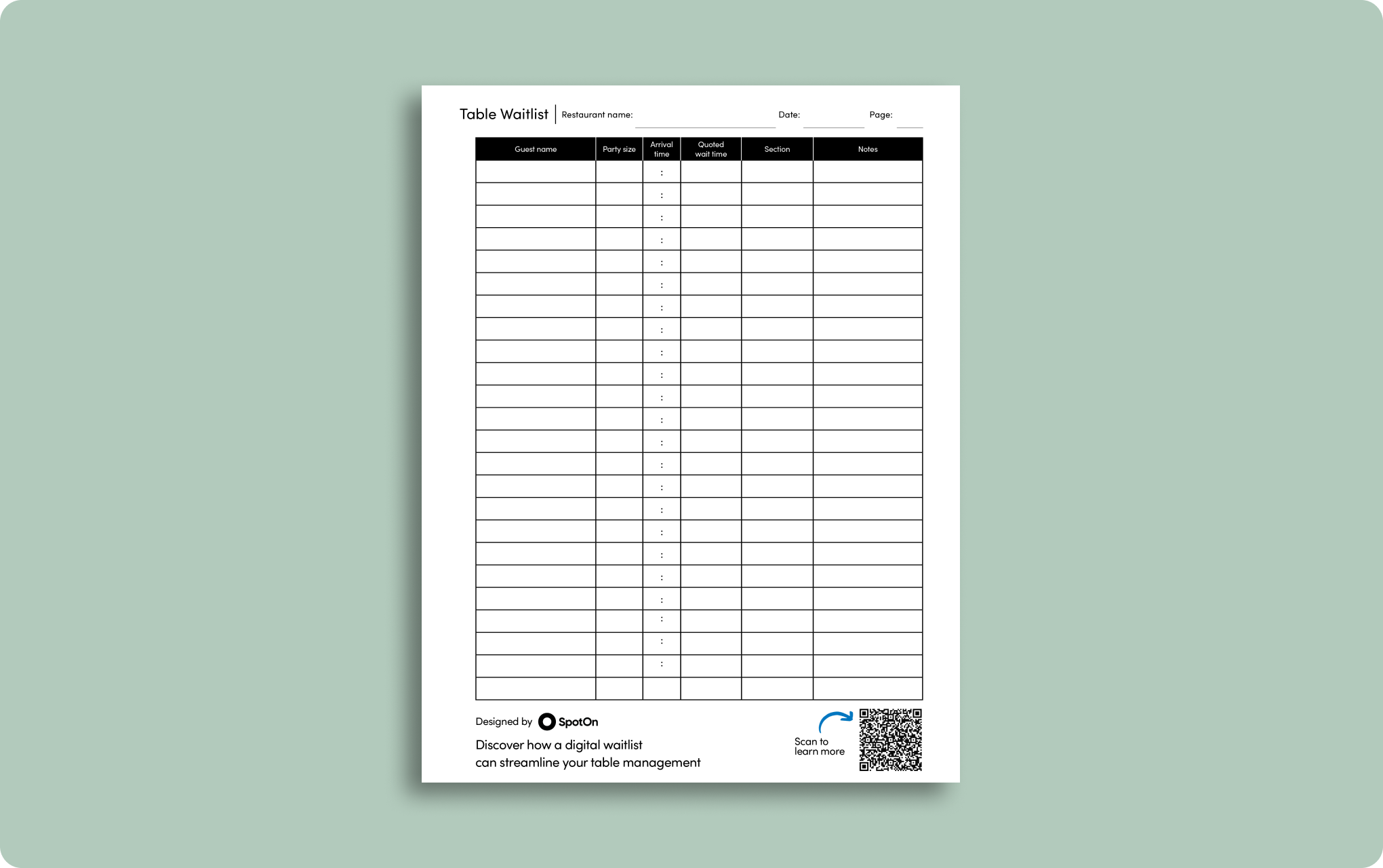 Printable Waiting List Template Printable Waiting List Template