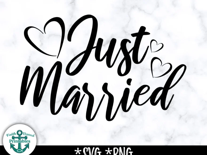 Just Married SVG Just Married PNG Just Married Banner SVG Just Married Shirts Just Married With Hearts Etsy