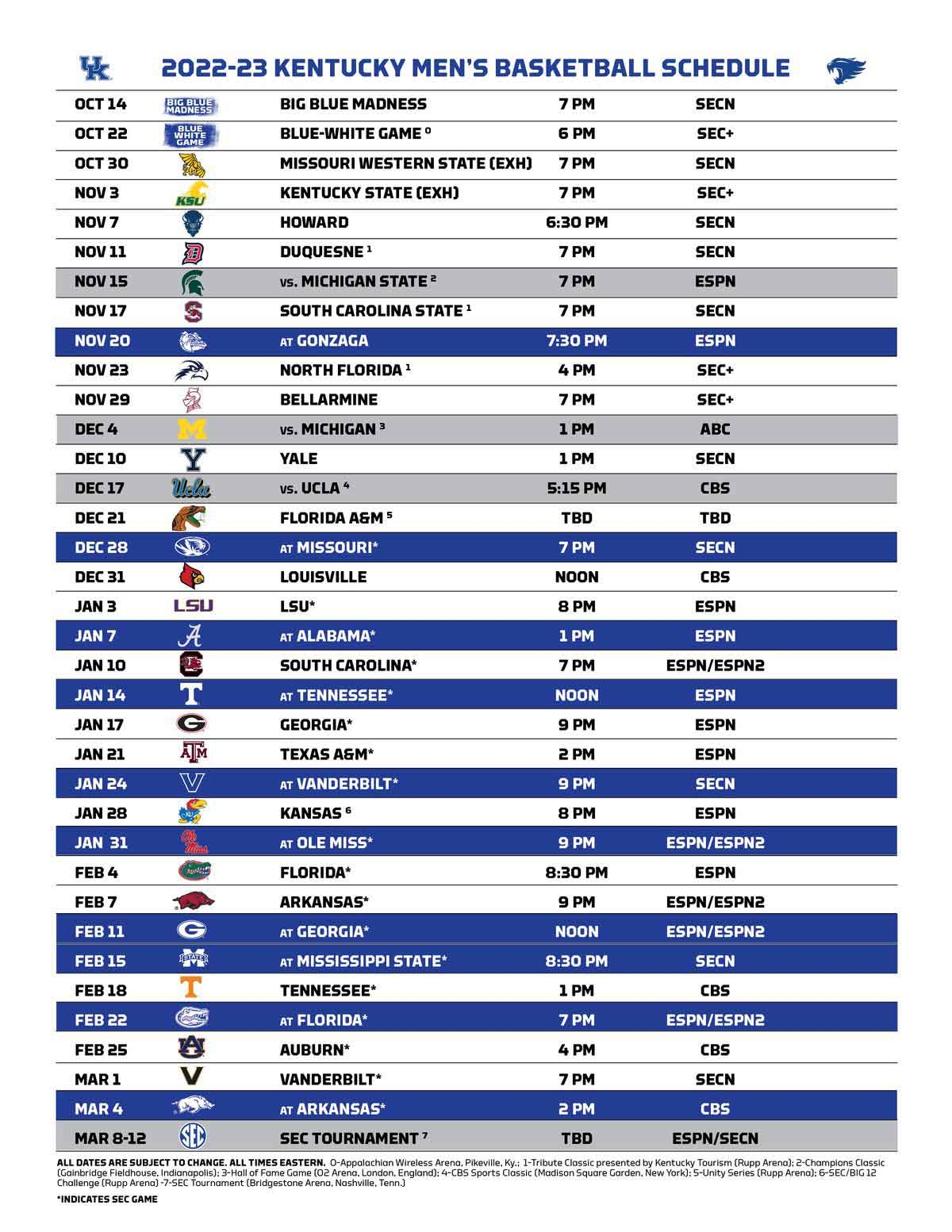 Uk Womens Basketball Schedule Printable Uk Womens Basketball Schedule Printable