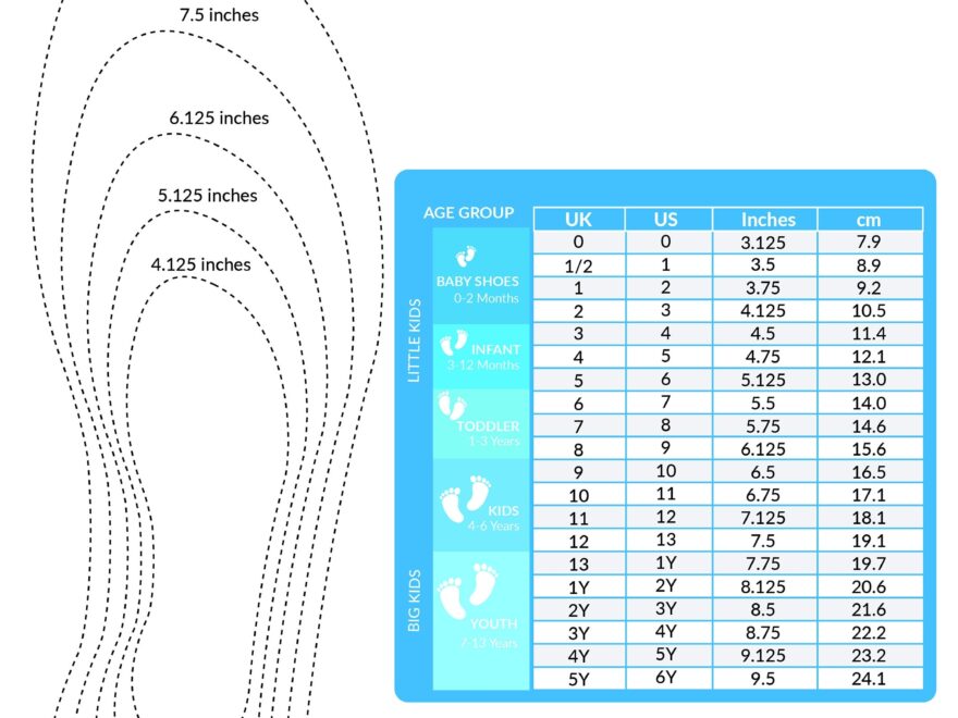 Kids Baby Bootie Measurements Printable Baby Shoe Size Chart Outlet