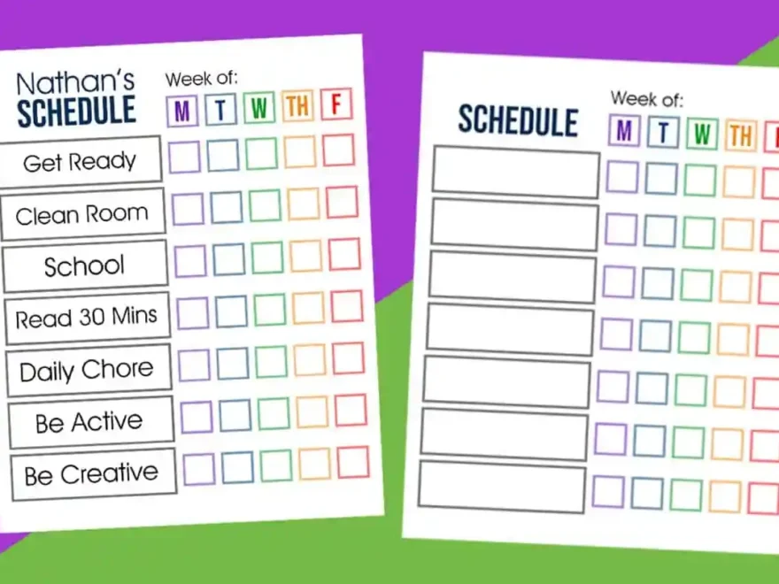 Kids Daily Schedule Printable Over The Big Moon