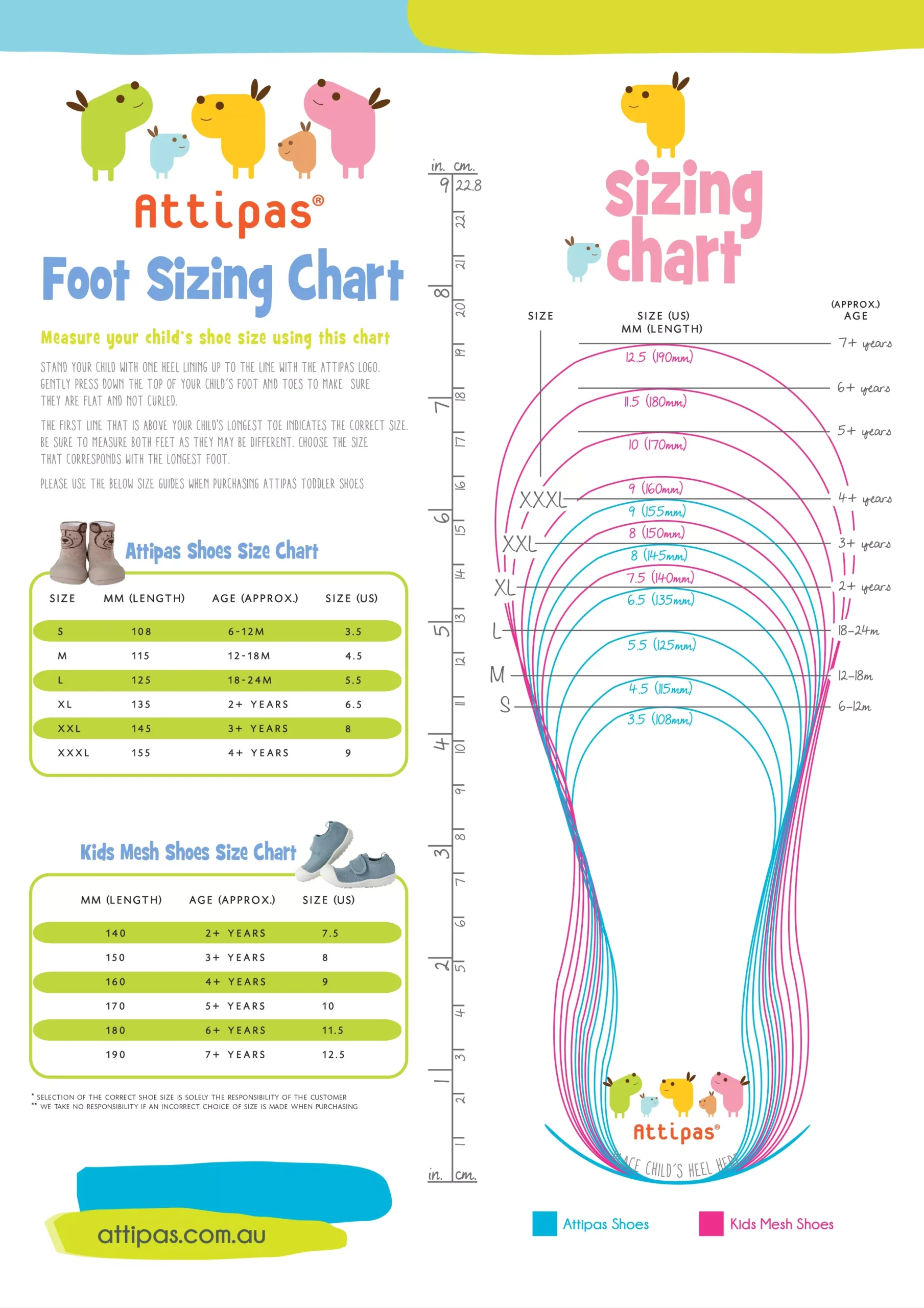 Printable Baby Shoe Size Chart