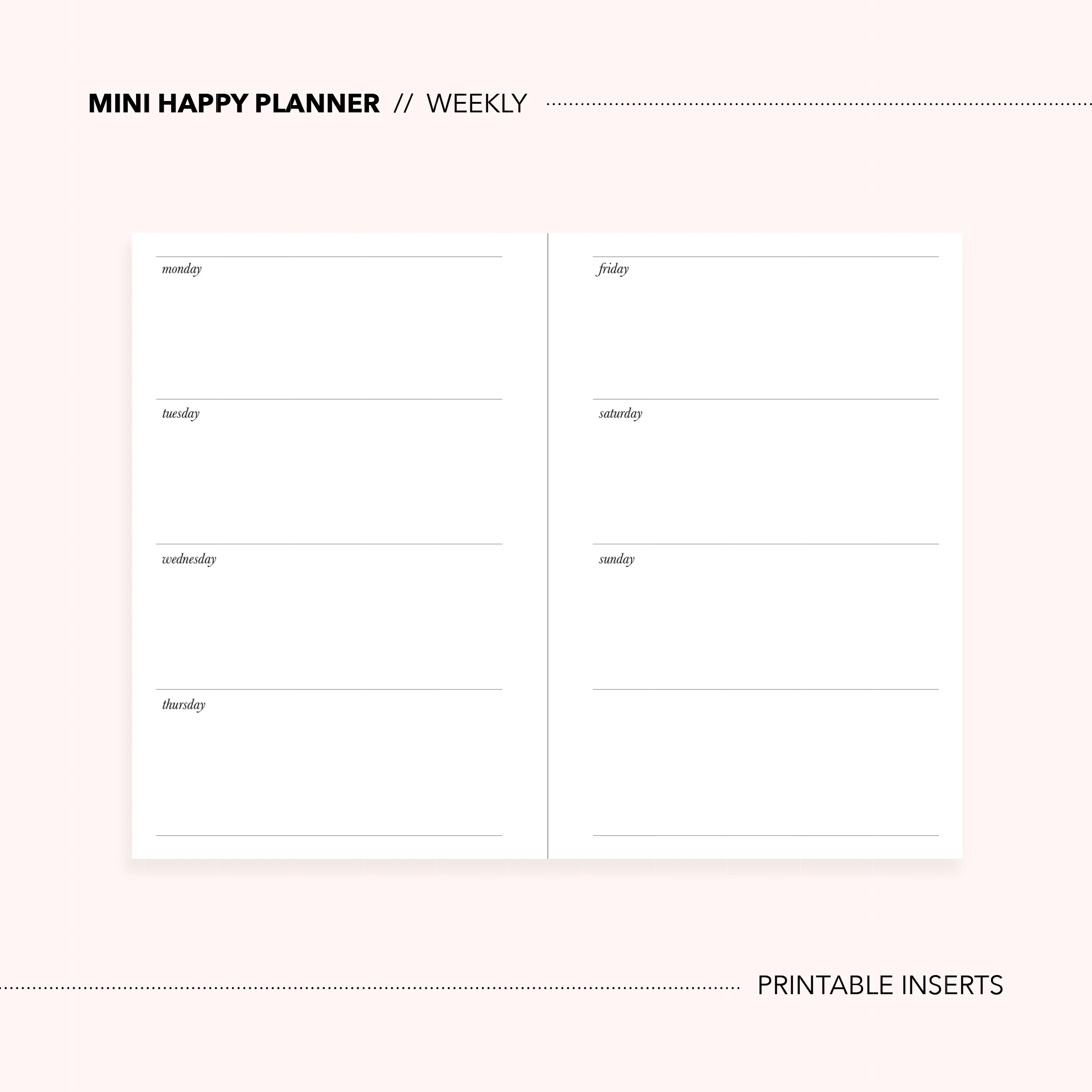 Mini Happy Planner Instant Download Planner Printable Inserts W Gabriela Elena Designs