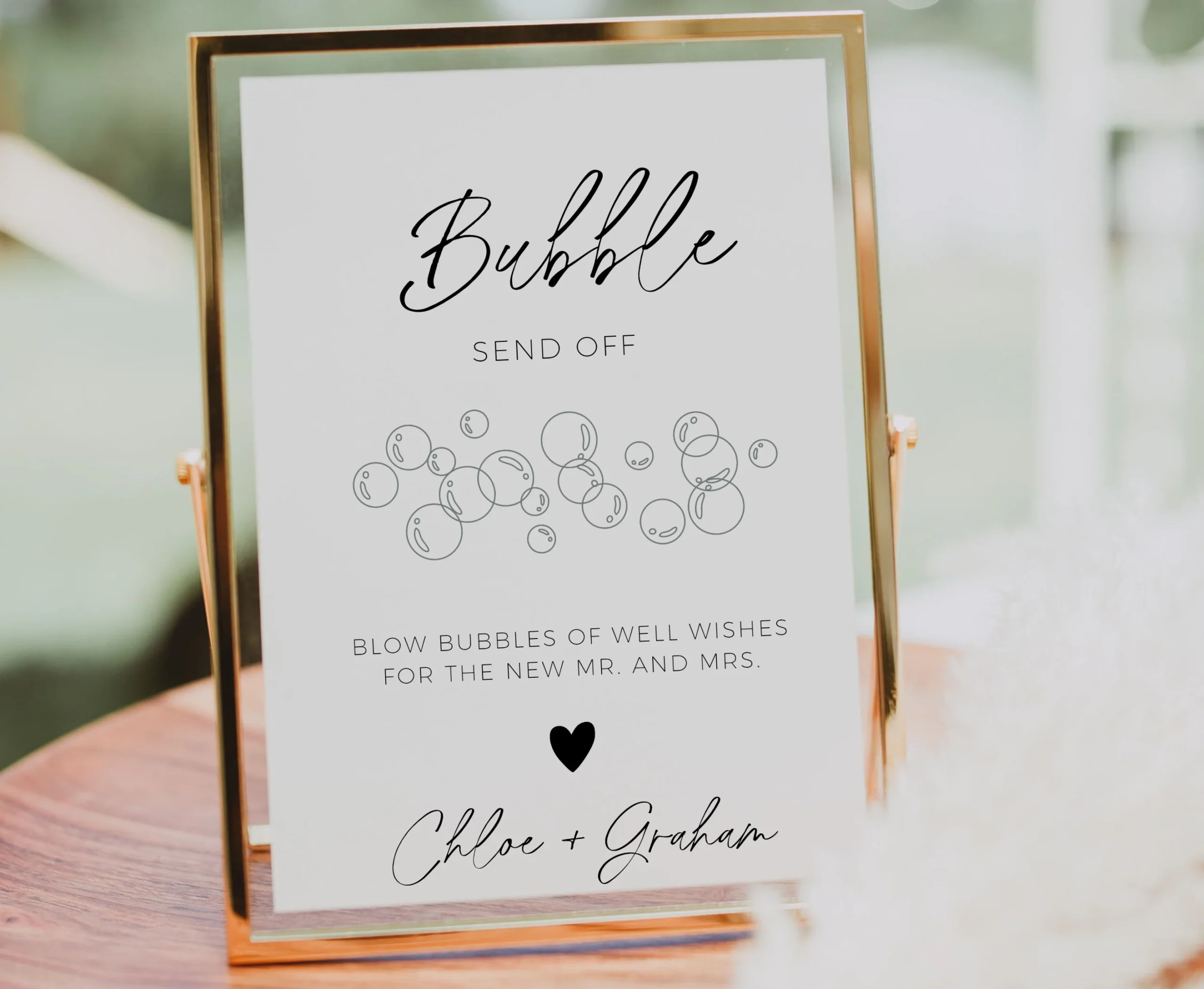 Minimalist Bubble Send Off Sign Editable Template Boho Printable Send Off Sign For Wedding Reception Blow Bubbles For The Mr And Mrs Sign Etsy