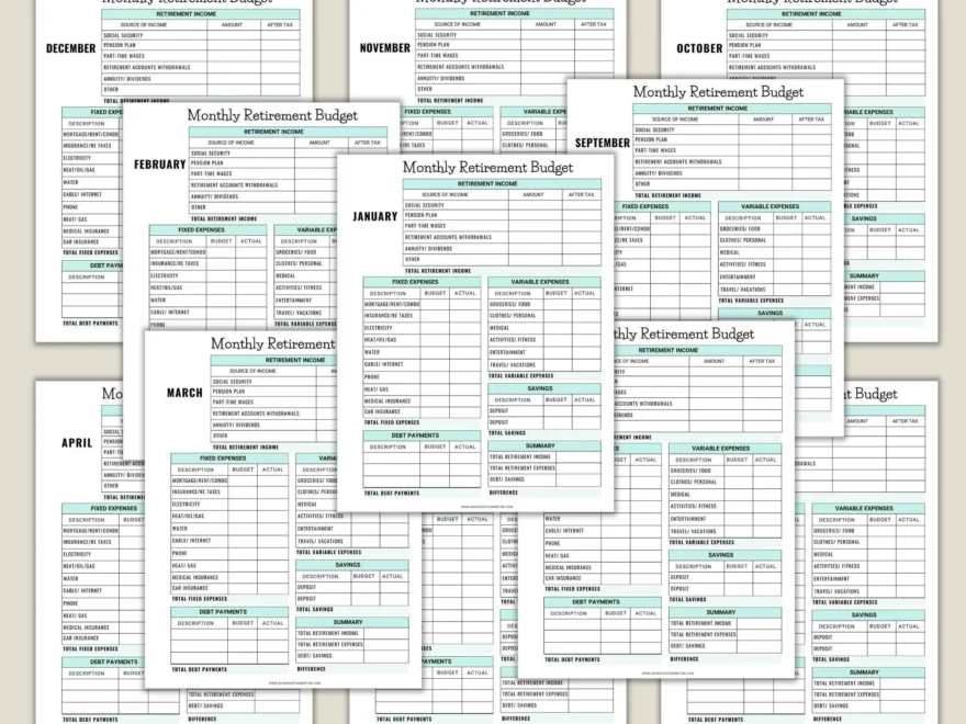 Monthly Retirement Budget Retirement Budget Retirement Planning Digital Retirement Budget Retirement Expenses Retirement Planner Etsy