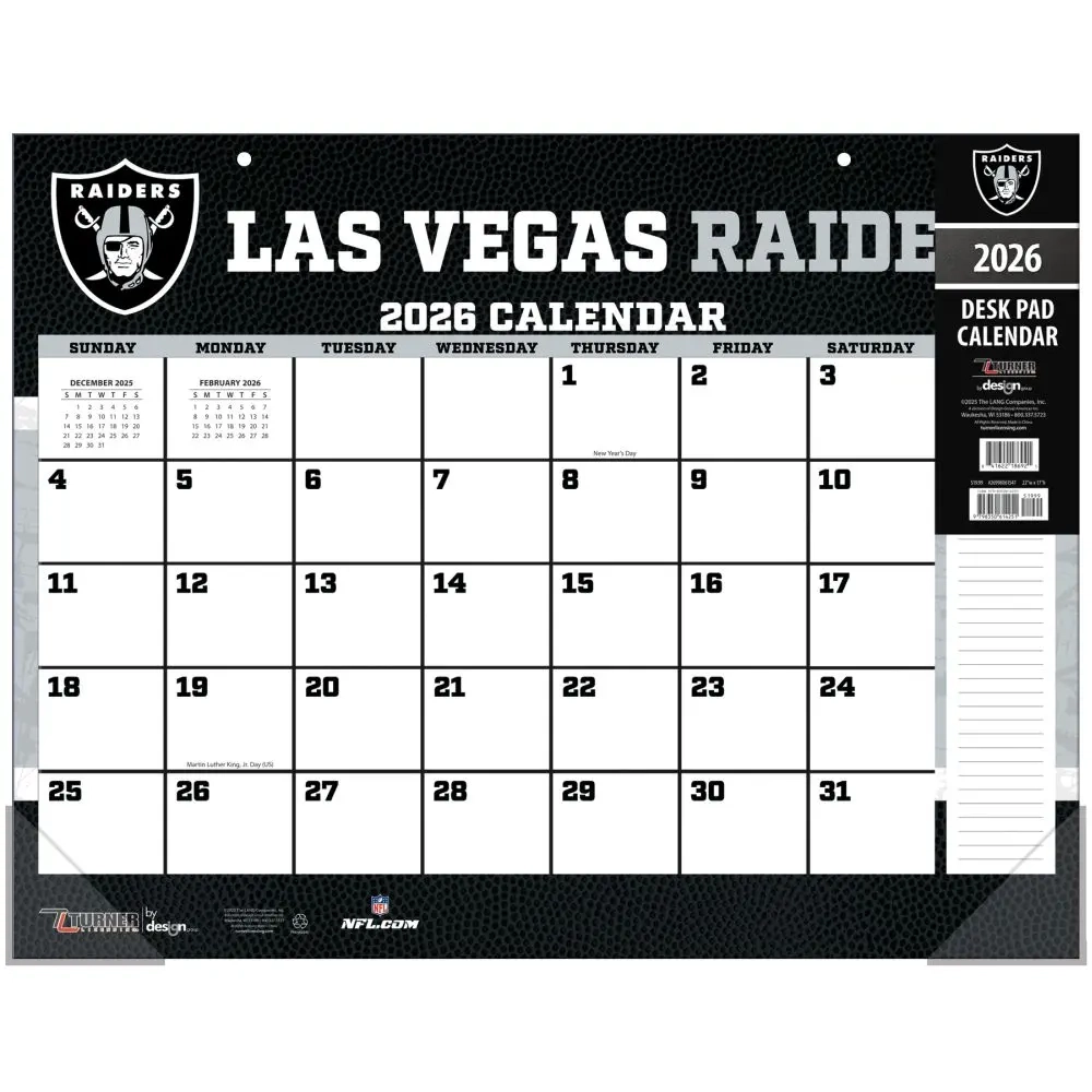 NFL Las Vegas Raiders 2026 Desk Pad Calendars