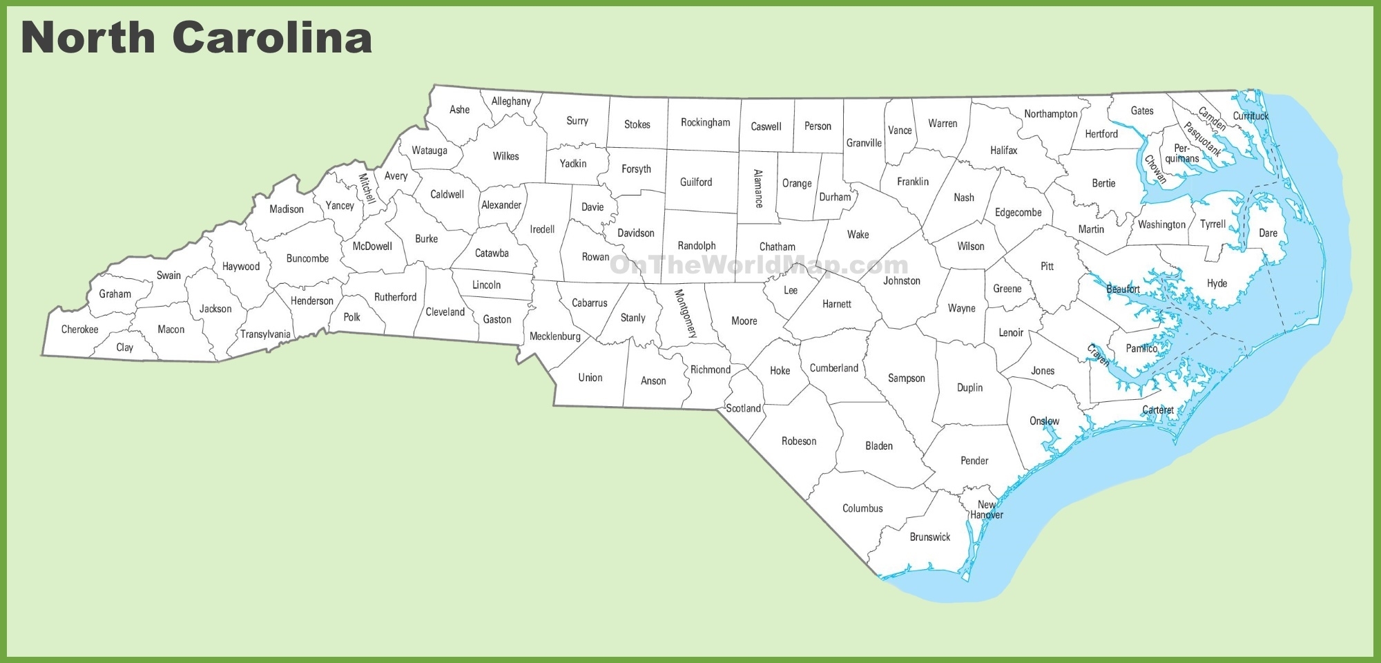 Printable Nc List Of Counties