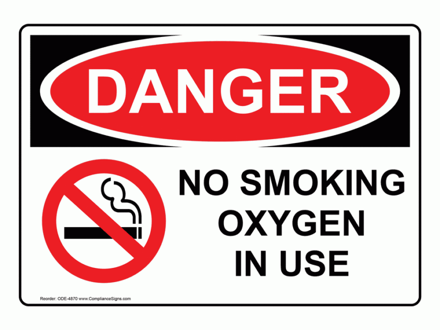 OSHA Sign DANGER No Smoking Oxygen In Use Sign Medical Facility