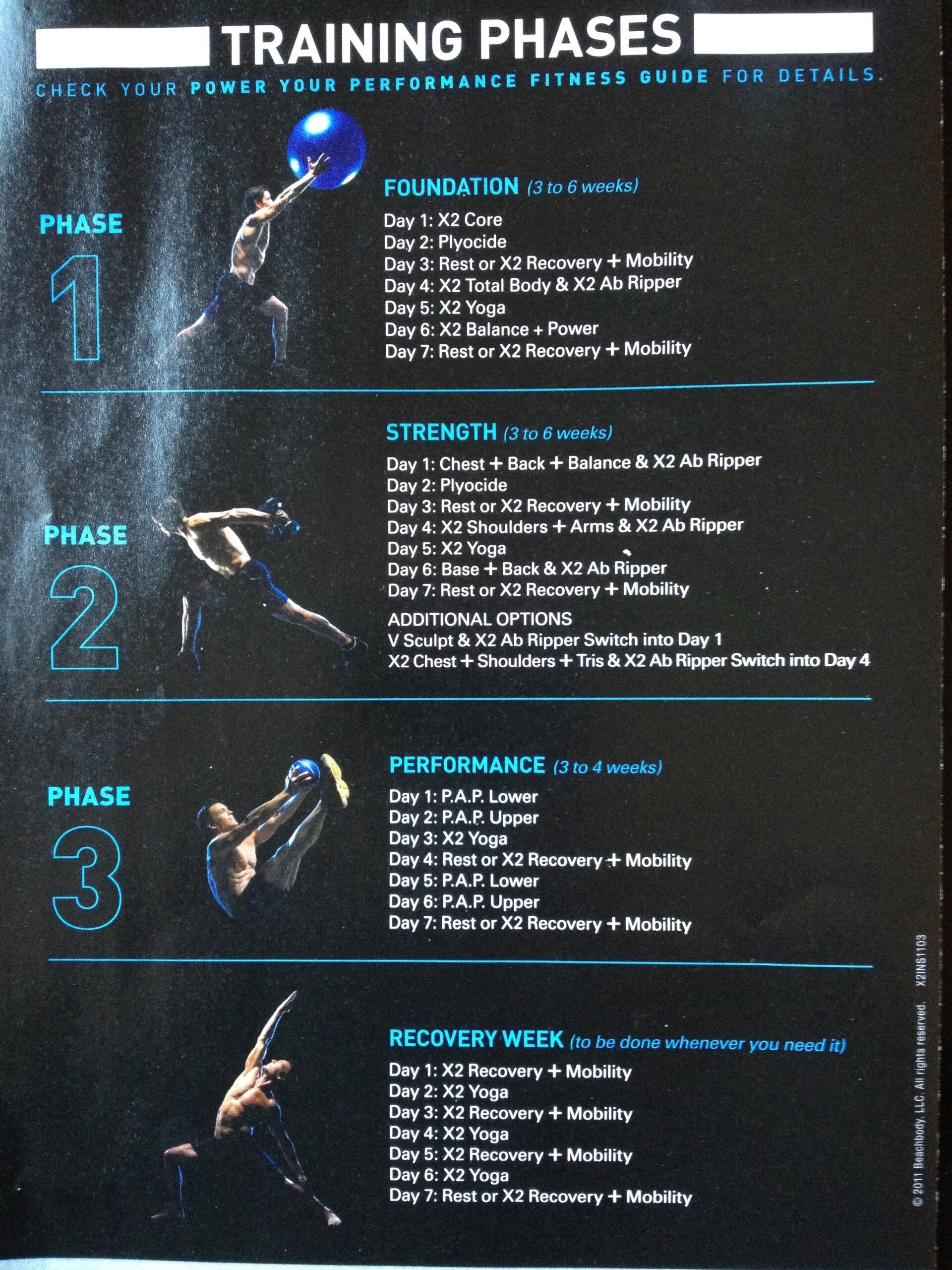 Printable P90x2 Workout Schedule