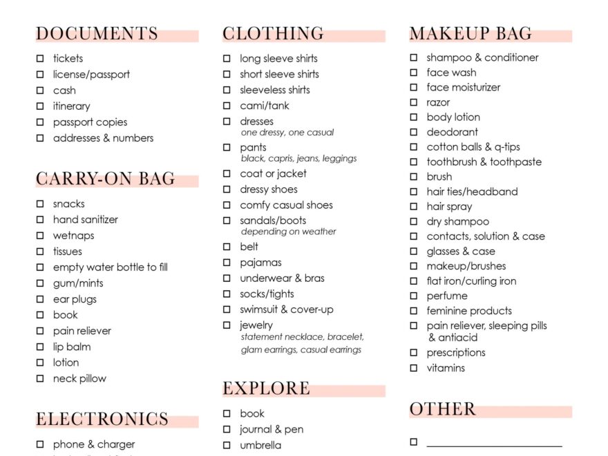 Packing Hacks 2 Printable Checklists House Mix