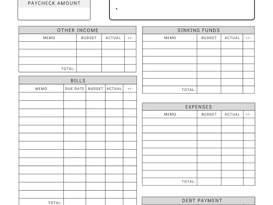 Paycheck Budget Planner Printable Budget By Paycheck Worksheet Biweekly Personal Budget Template Instant Download Etsy
