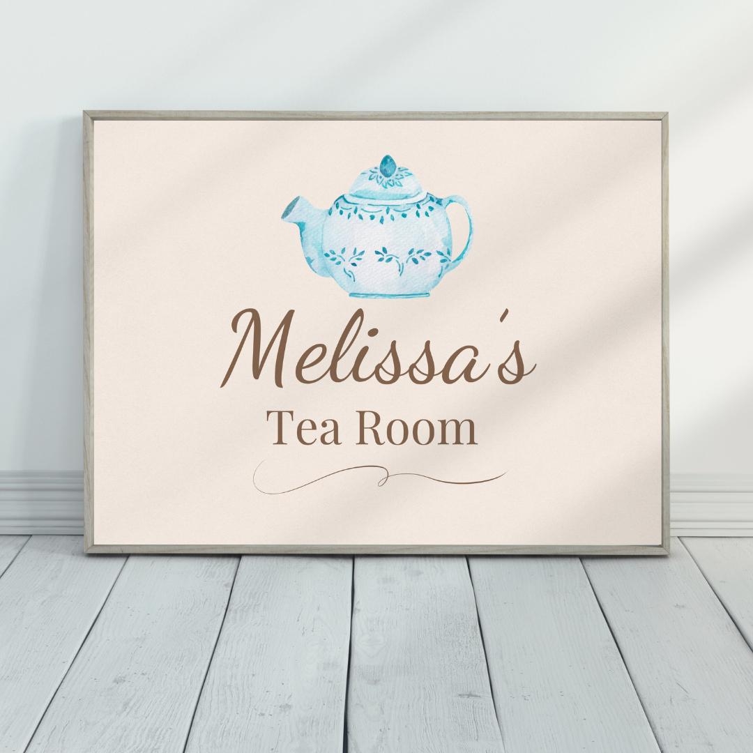Personalized Tea Room Sign Elegant Cottagecore Decor digital Print Etsy Personalized Tea Room Sign Elegant Cottagecore Decor digital Print Etsy