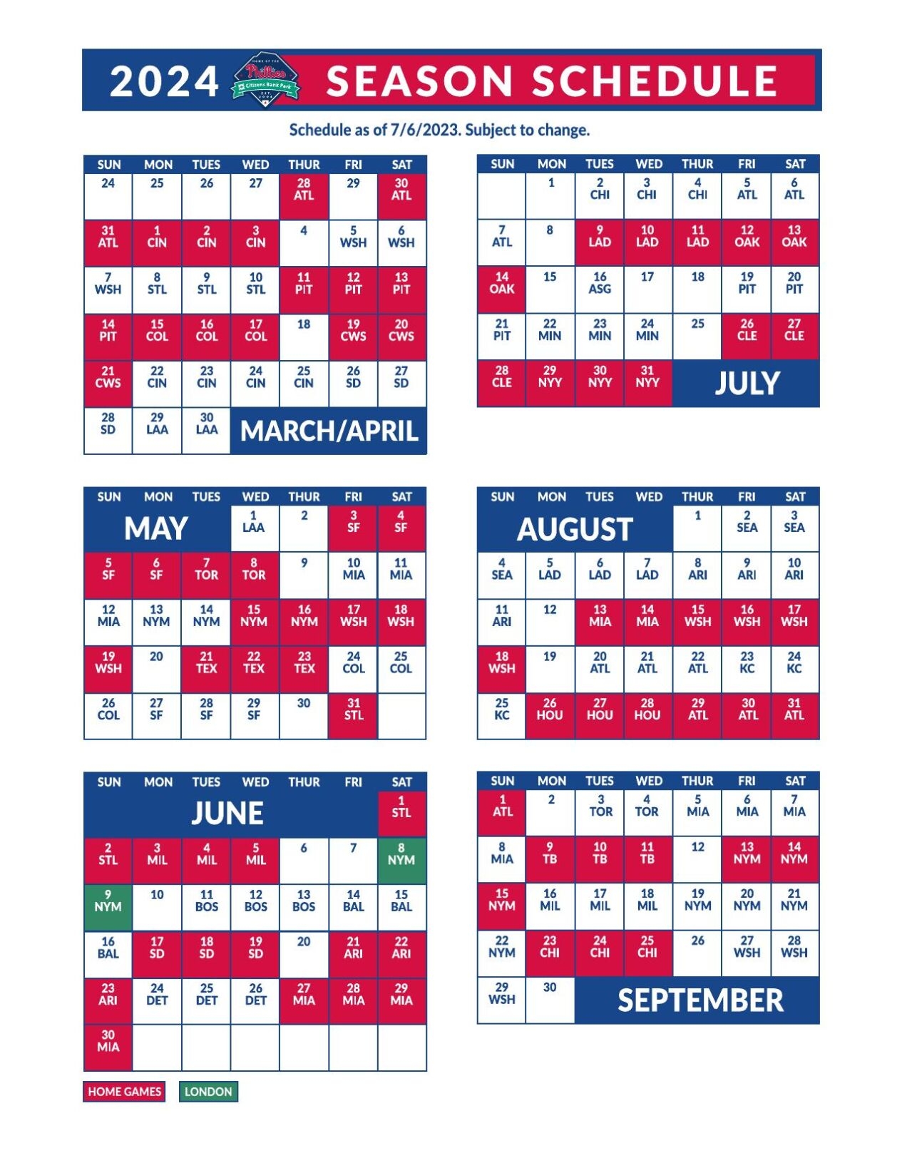 Philadelphia Phillies 2024 Schedule Wfmz Philadelphia Phillies 2024 Schedule Wfmz