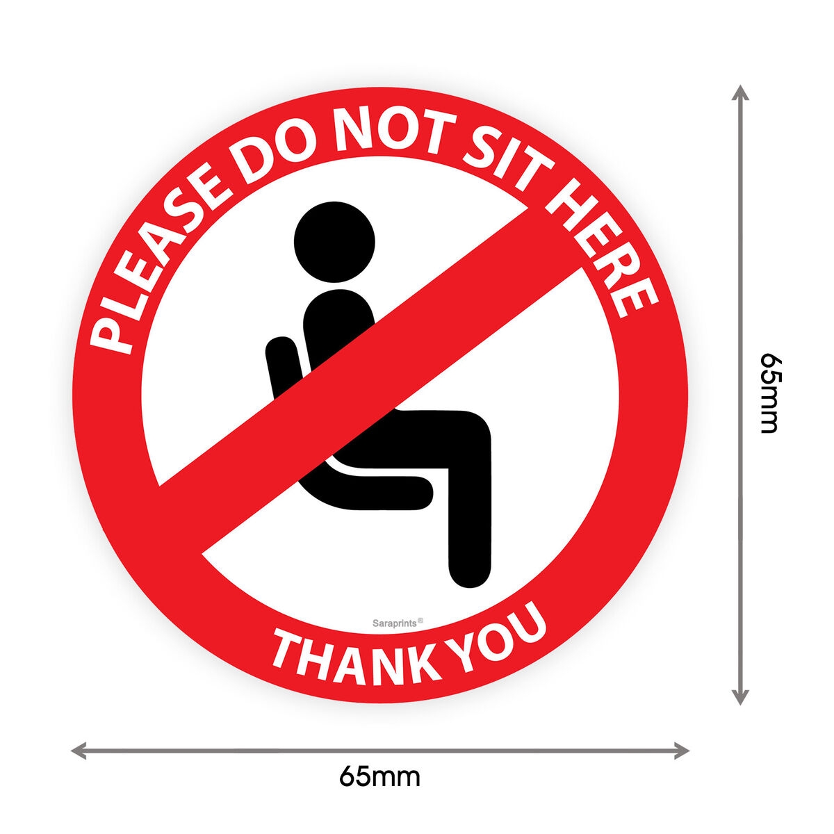 Please Do Not Sit Here Social Distancing Sign Waterproof Stickers 65mm V1167 EBay
