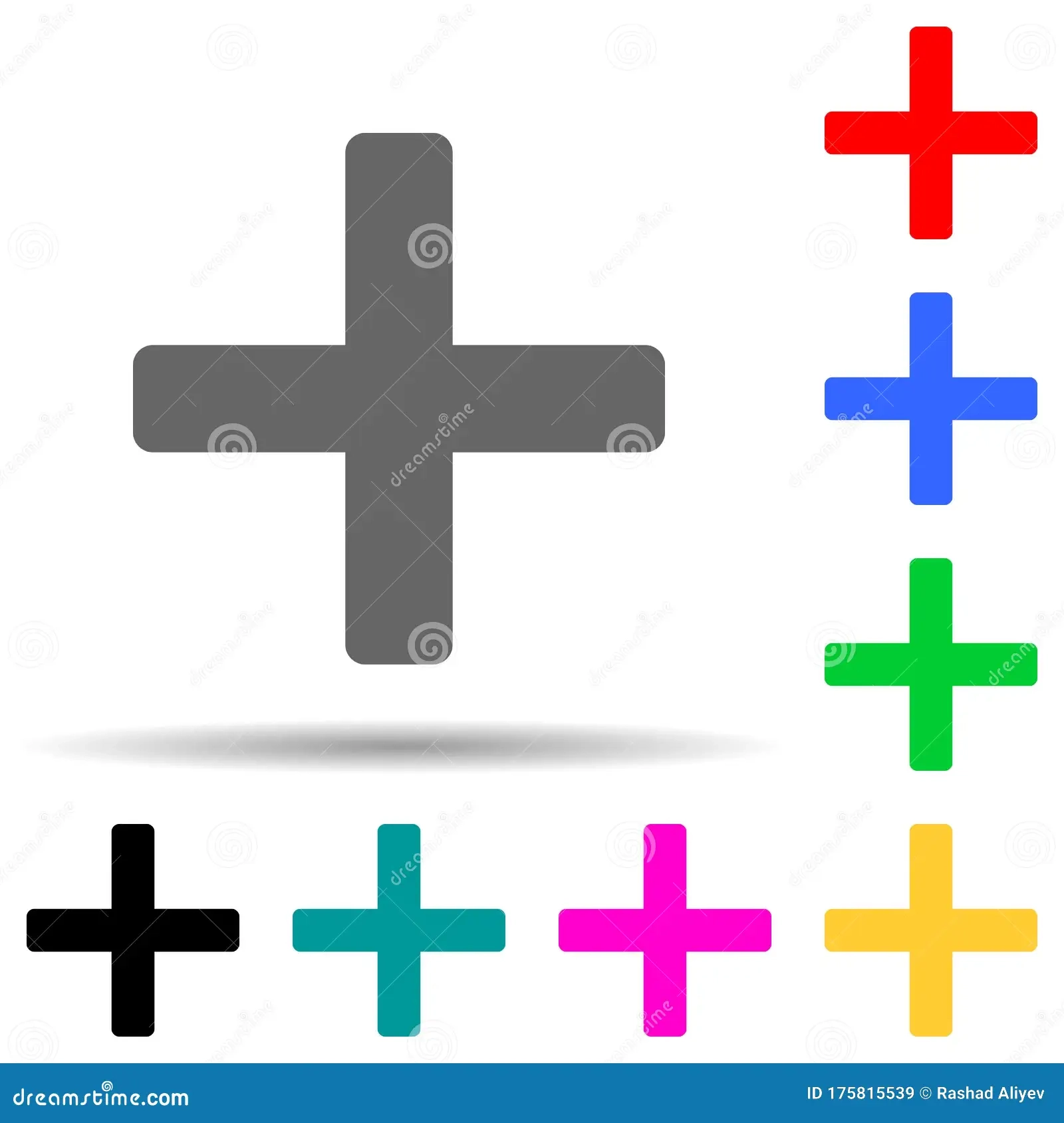 Plus Sign Multi Color Style Icon Simple Thin Line Outline Vector Of Web Icons For Ui And Ux Website Or Mobile Application Editorial Stock Image Illustration Of Cross Website 175815539