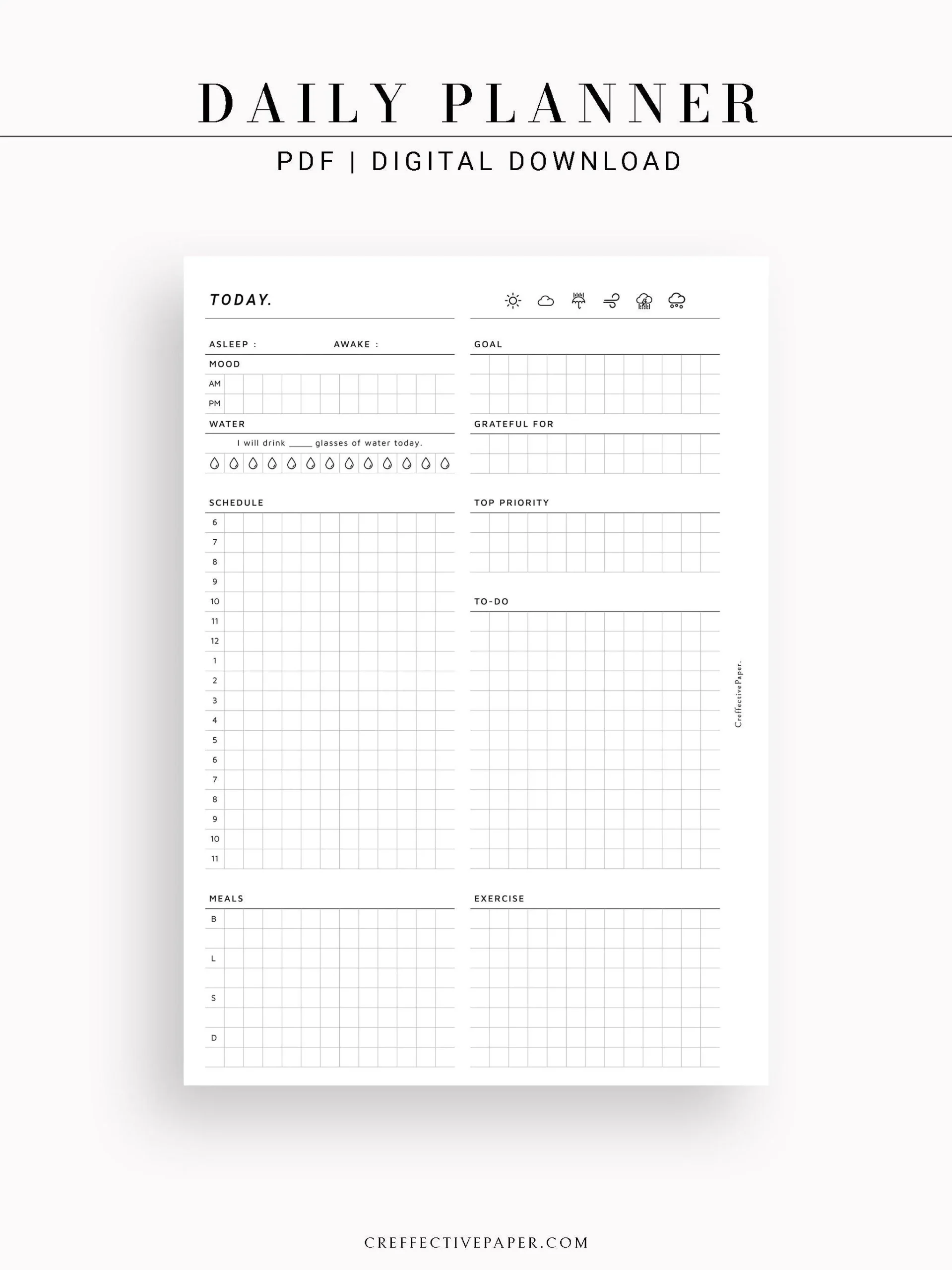 Printable 5a Planner Inserts Free