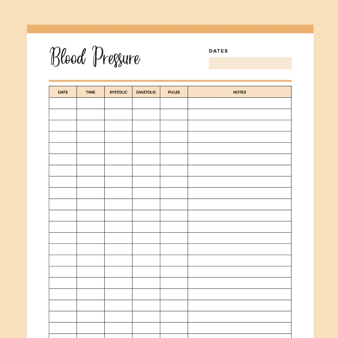 Printable Blood Pressure Monitoring Charts Printable Blood Pressure Monitoring Charts