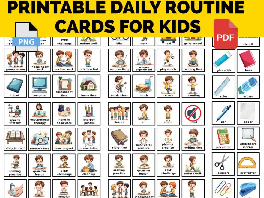 Printable Daily Routine Cards Visual Schedule Toddler Routine Chart For Boys Made By Teachers