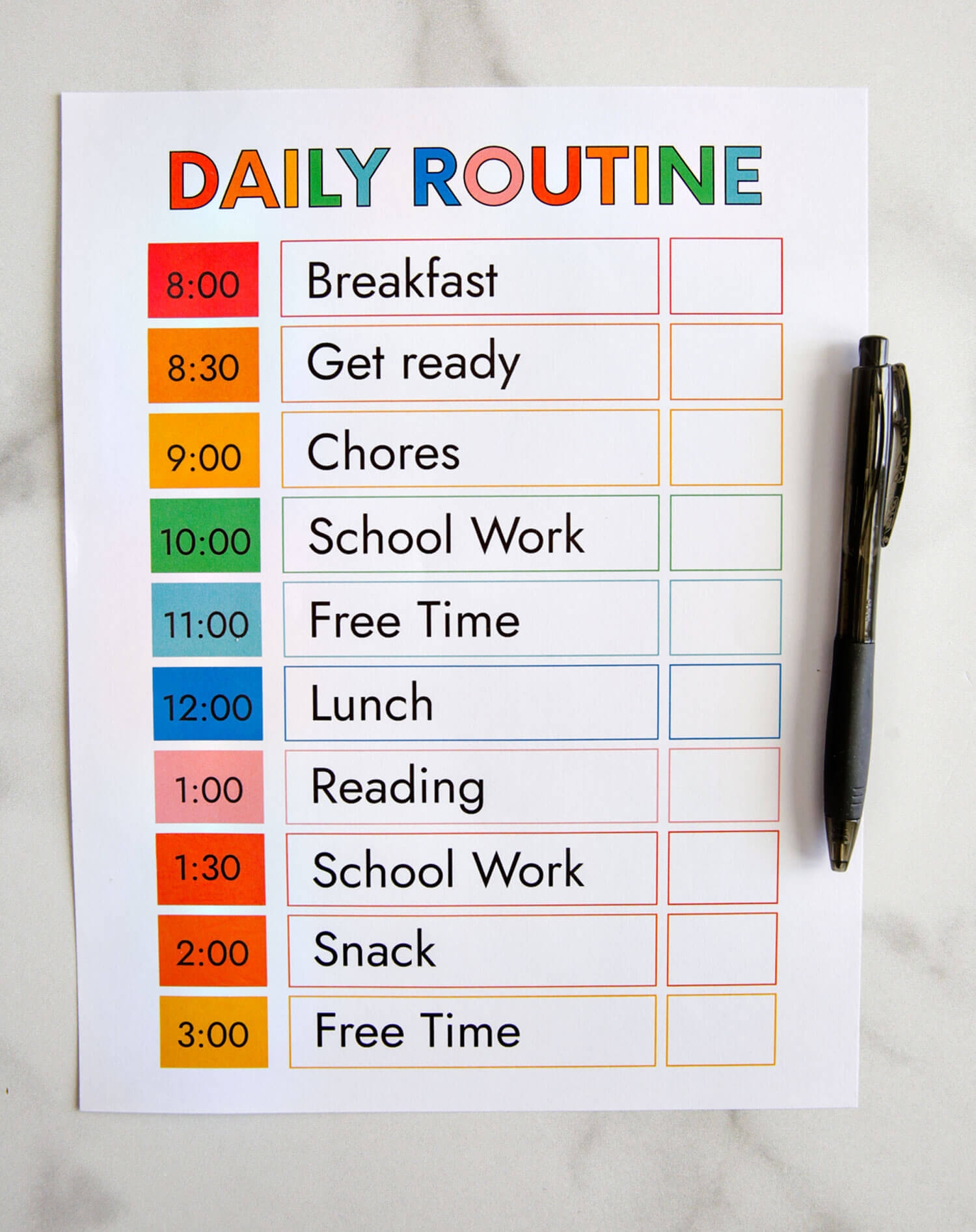 Toddler Routine Chart Printable Free -Bedtime