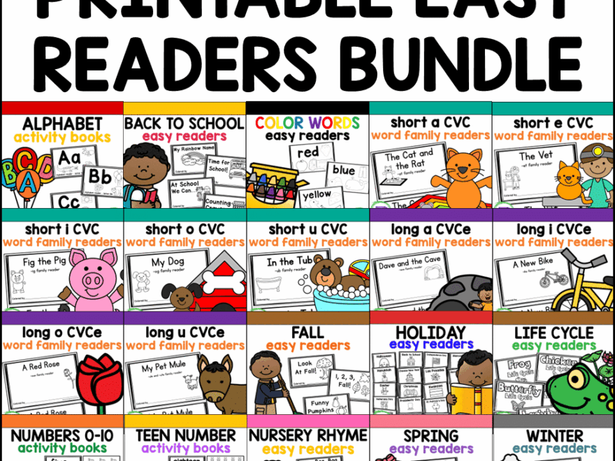 Printable Easy Readers For Pre K Kindergarten Bundle The Kindergarten Connection