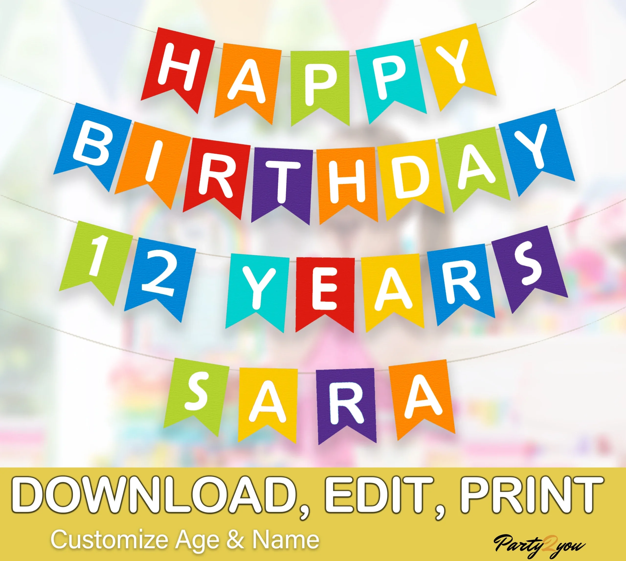 Personalized Printable Happy Birthday Sign