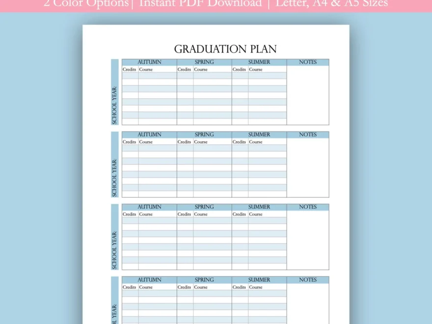 Printable Graduation Planner College Graduation Plan Worksheet University Planner Graduation Worksheet Planner Page School Page Etsy Denmark