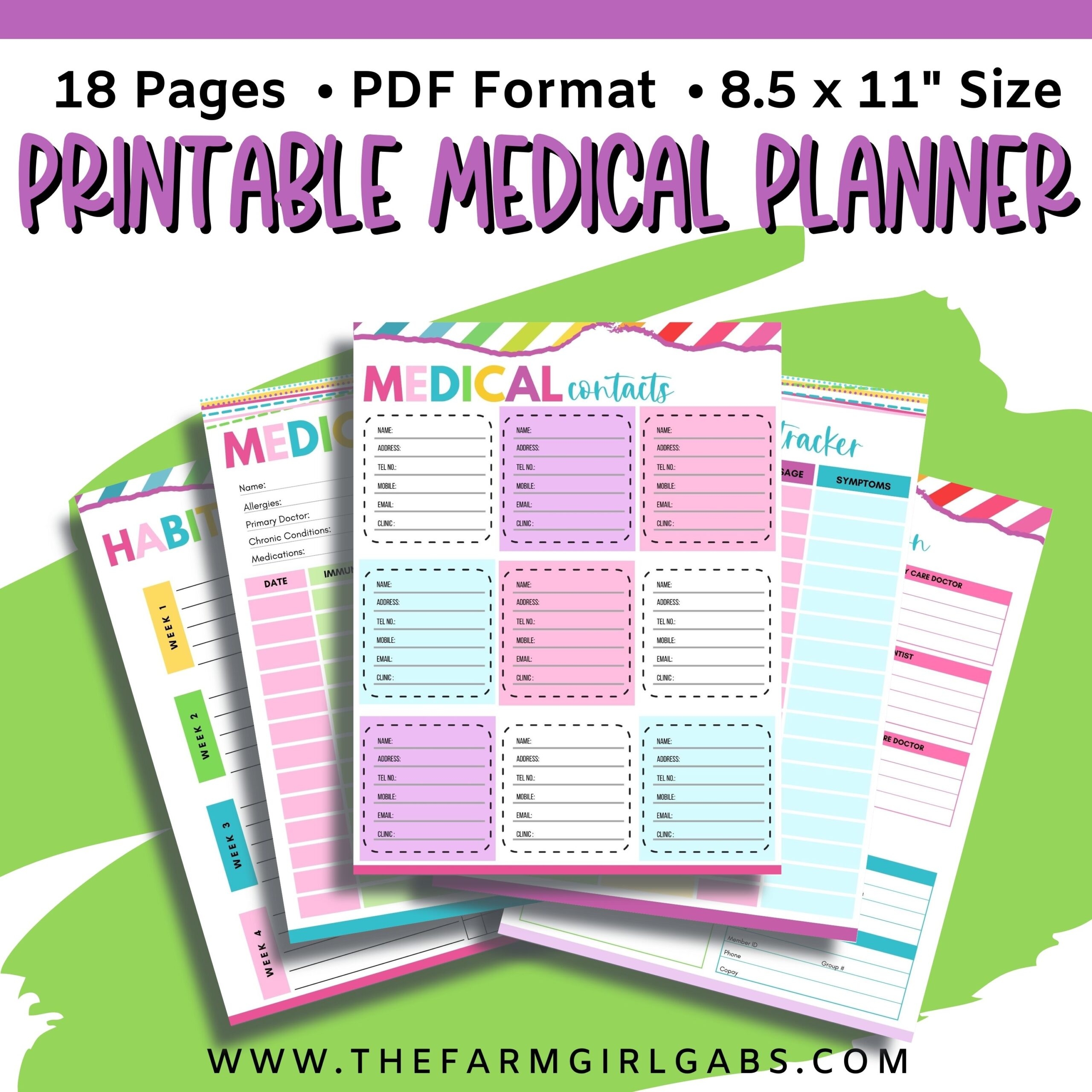 Printable Medical Planner Farm Girl Designs Printable Medical Planner Farm Girl Designs